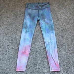 Athleta Girl Blue Pink Printed Chit Chat Tight Leggings Size Extra Large 14